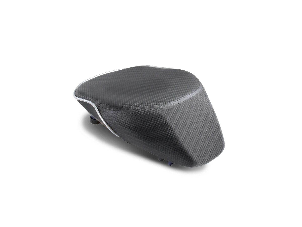 Suzuki GSX-S 1000GT World Sport motorcycle rear seat with custom upholstery and logo options.